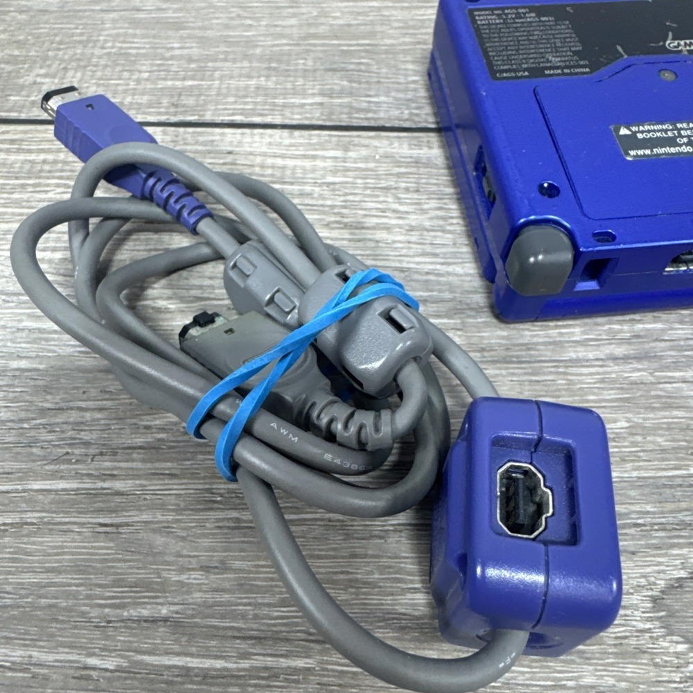 Nintendo Gameboy Advance GBA SP Console AGS-001 Blue Tested New Battery Cables - Picture 7 of 12